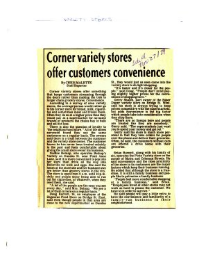 Corner variety stores offer customers convenience