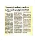 City completes land purchase but Dever begrudges dealings