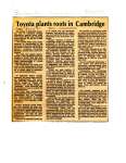 Toyota plants roots in Cambridge