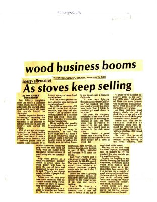 As stoves keep selling wood business booms.