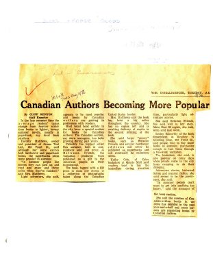 Canadian Authors Becoming More Popular