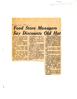 Food Store Managers Say Discounts Old Hat