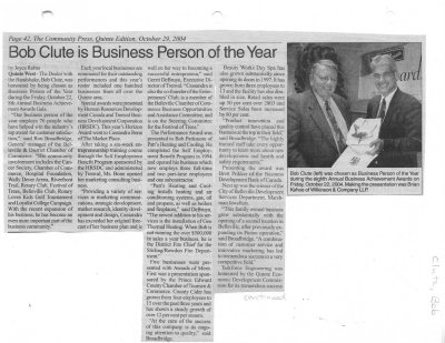 Bob Clute is Business Person of the Year