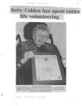 Betty Colden has spent entire life volunteering