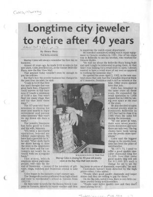 Longtime city jeweler to retire after 40 years