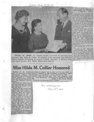 Miss Hilda M. Collier Honored