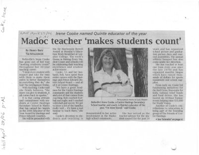 Madoc teacher 'makes students count'