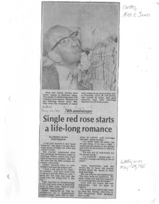 Single red rose starts a life-long romance