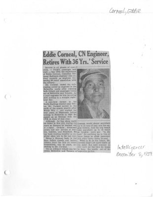 Eddie Corneal, CN Engineer, retires with 36 Yrs.' Service