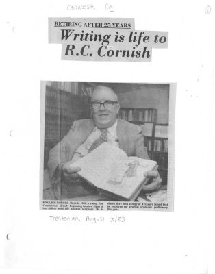 Writing is life to R. C. Cornish