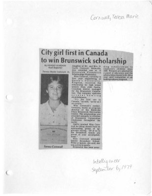 City girl first in Canada to win Brunswick Scholarship