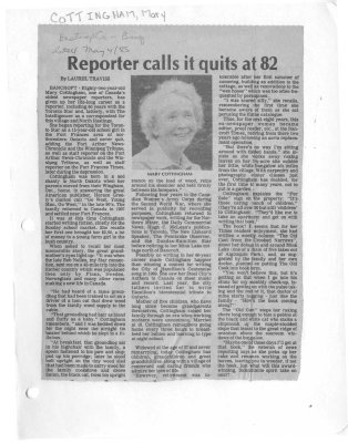 Reporter calls it quits at 82