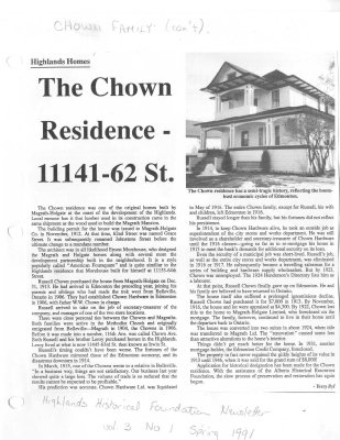 The Chown Residence - 11141-62 St.