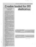 Crosbie lauded for 911 dedication
