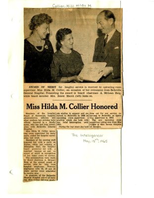 Miss Hilda M. Collier Honored