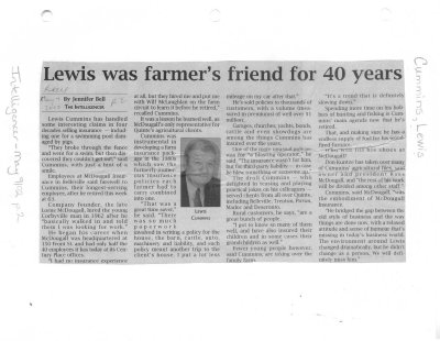 Lewis was farmer's friend for 40 years