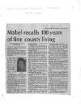 Mabel recalls 100 years of fine county living