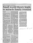 Small world theory leads to miracle family reunion