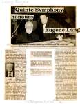 Quinte Symphony honours Eugene Lang