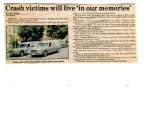 Crash victims will live "in our memories"