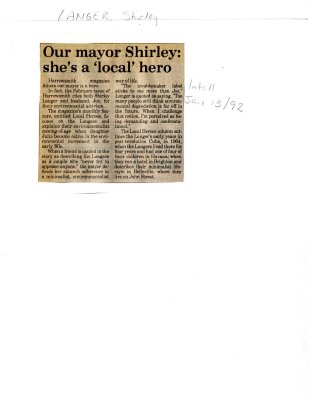 Our Mayor Shirley: she's a local hero