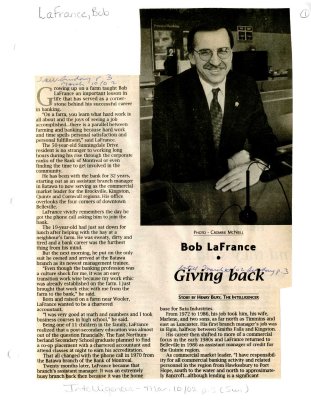 Bob LaFrance: Giving back