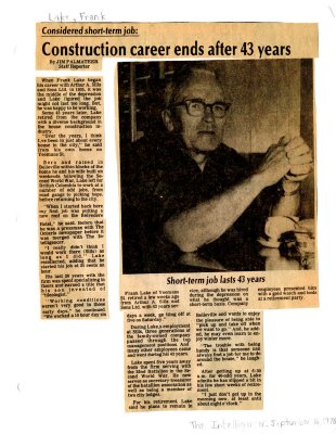 Construction career ends after 43 years