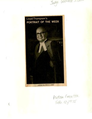 Lloyd Thompson's portrait of the week: Judge Wilfrid S. Lane