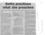 Bette practises what she preaches