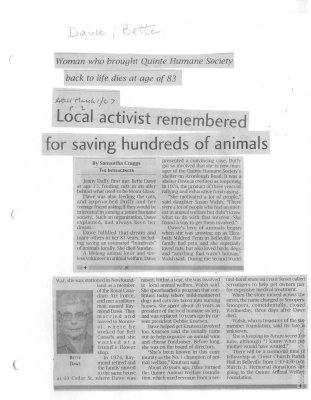 Local activist remembered for saving hundreds of animals