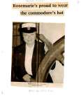 Rosemarie's proud to wear the commodore's hat