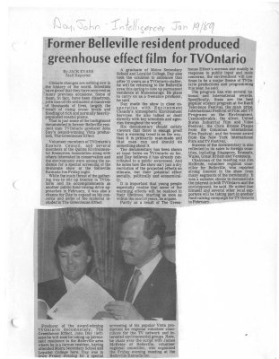 Former Belleville resident produced greenhouse effect film for TVOntario