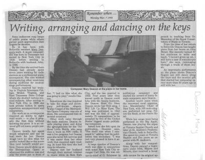 Writing, arranging and dancing on the keys