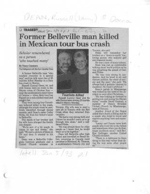 Former Belleville man killed in Mexican tour bus crash