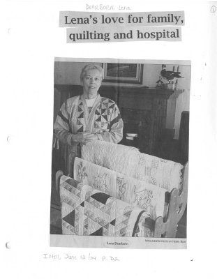 Lena's love for family, quilting and hospital