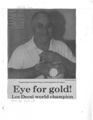 Eye for gold!: Les Decsi world champion