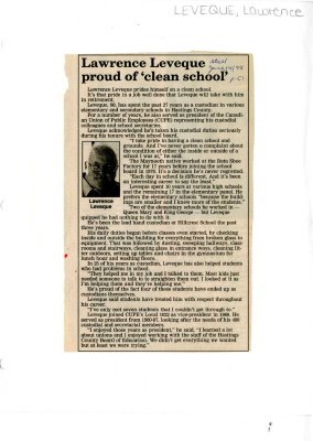 Lawrence Leveque proud of &quot;clean school&quot;