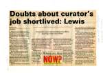 Doubt about curator's job shortlived: Lewis