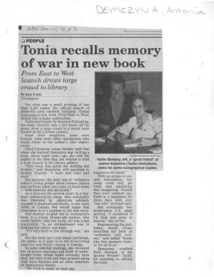 Tonia recalls memory of war in new book