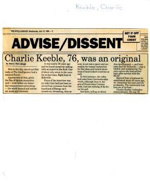 Charlie Keeble, 76, was an orininal