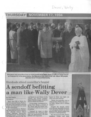 A sendoff befitting a man like Wally Dever