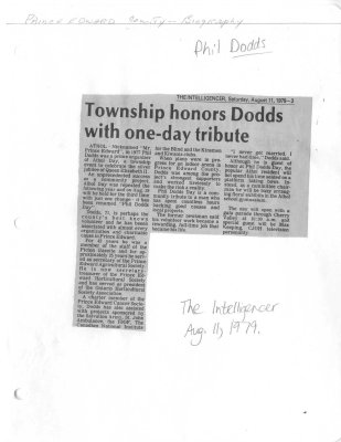 Township honors Dodds with one-day tribute