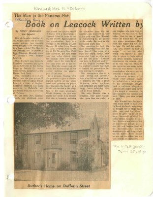 Book on Leacock written by former Belleville resident