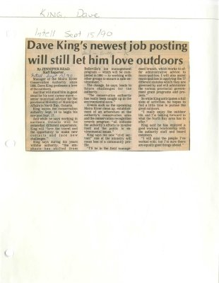 Dave King's newest job posting will still let him love outdoors