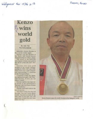 Kenzo wins world gold