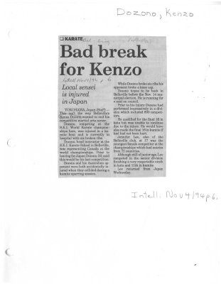 Bad break for Kenzo