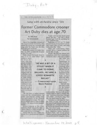 Duby, Art (Died)