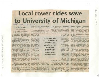 Local rower rides wave to University of Michigan