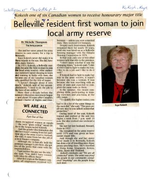 Belleville resident first woman to join local army reserve