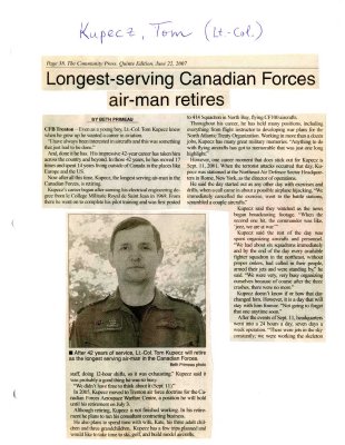 Longest-serving Canadian Forces air-man retires